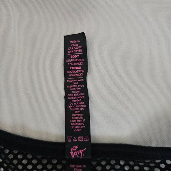 Betsey Johnson Performance Women's Black Zip Front Mesh Yoga Sports Bra Large - Picture 14 of 15